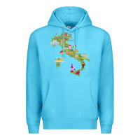 Ocean Blue Italy map Premium Hoodie - artisFamous