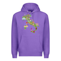 Purple Italy map Premium Hoodie - artisFamous