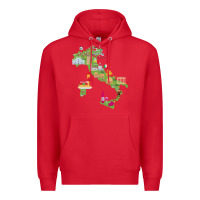 Red Italy map Premium Hoodie - artisFamous