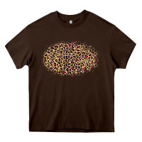 Chocolate Brown Leopard Pattern Heavy Core Tee - RanaPortraitStore