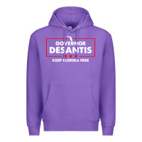 Purple desantis governor keep florida free Premium Hoodie - artisFamous