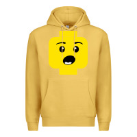 Antique Gold surprised expression lego head Premium Hoodie - artisFamous