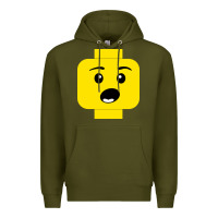 Army Green surprised expression lego head Premium Hoodie - artisFamous
