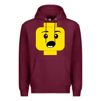 Burgundy surprised expression lego head Premium Hoodie - artisFamous