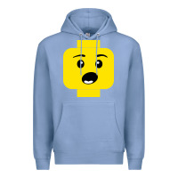 Colony Blue surprised expression lego head Premium Hoodie - artisFamous
