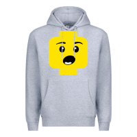 Heather Grey surprised expression lego head Premium Hoodie - artisFamous