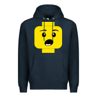 Navy surprised expression lego head Premium Hoodie - artisFamous