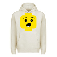 Oatmeal Heather surprised expression lego head Premium Hoodie - artisFamous