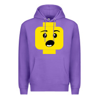 Purple surprised expression lego head Premium Hoodie - artisFamous