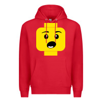 Red surprised expression lego head Premium Hoodie - artisFamous