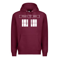 Burgundy the blue box t shirt doctor doc dalek bbc bow tie tv tenth eleventh wh Premium Hoodie - artisFamous