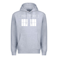 Heather Grey the blue box t shirt doctor doc dalek bbc bow tie tv tenth eleventh wh Premium Hoodie - artisFamous