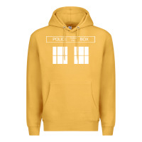 Mustard the blue box t shirt doctor doc dalek bbc bow tie tv tenth eleventh wh Premium Hoodie - artisFamous