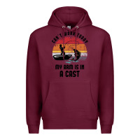 Burgundy dad fishing Premium Hoodie - artisFamous