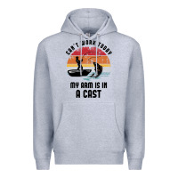 Heather Grey dad fishing Premium Hoodie - artisFamous