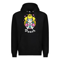 Black peach graphic Premium Hoodie - artisFamous