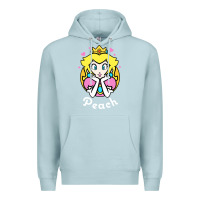 Blue Mist peach graphic Premium Hoodie - artisFamous