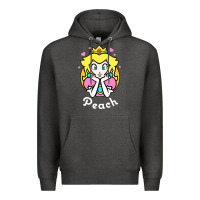 Charcoal Heather peach graphic Premium Hoodie - artisFamous