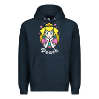 Navy peach graphic Premium Hoodie - artisFamous