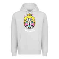 Dove Grey peach graphic Premium Hoodie - artisFamous