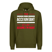 Army Green funny accounting design   gift for accountants Premium Hoodie - artisFamous