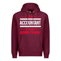 Burgundy funny accounting design   gift for accountants Premium Hoodie - artisFamous