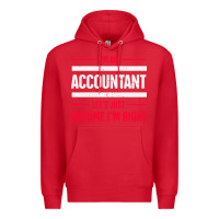 Red funny accounting design   gift for accountants Premium Hoodie - artisFamous