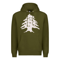 Army Green retro lebanon cedar  lebanese Premium Hoodie - artisFamous