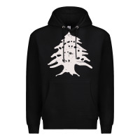 Black retro lebanon cedar  lebanese Premium Hoodie - artisFamous