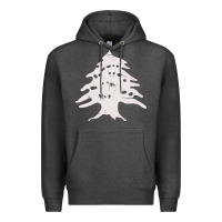 Charcoal Heather retro lebanon cedar  lebanese Premium Hoodie - artisFamous