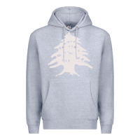 Heather Grey retro lebanon cedar  lebanese Premium Hoodie - artisFamous