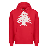 Red retro lebanon cedar  lebanese Premium Hoodie - artisFamous