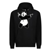Black banksy panda Premium Hoodie - artisFamous
