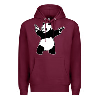 Burgundy banksy panda Premium Hoodie - artisFamous