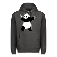 Charcoal Heather banksy panda Premium Hoodie - artisFamous