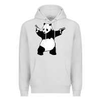 Dove Grey banksy panda Premium Hoodie - artisFamous