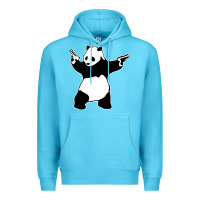 Ocean Blue banksy panda Premium Hoodie - artisFamous