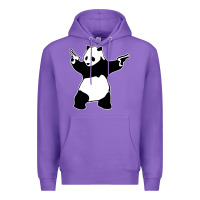Purple banksy panda Premium Hoodie - artisFamous