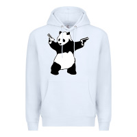 White banksy panda Premium Hoodie - artisFamous