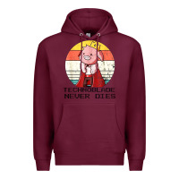 Burgundy retro style technoblade merch cosplay Premium Hoodie - artisFamous