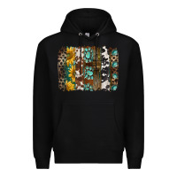 Black western handdrawn patterns brushstrokes Premium Hoodie - BarkalooDesign