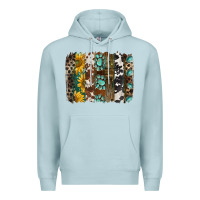 Blue Mist western handdrawn patterns brushstrokes Premium Hoodie - BarkalooDesign