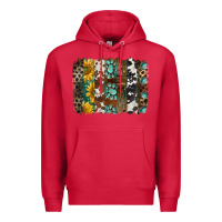 Cardinal western handdrawn patterns brushstrokes Premium Hoodie - BarkalooDesign