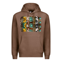 Chestnut western handdrawn patterns brushstrokes Premium Hoodie - BarkalooDesign