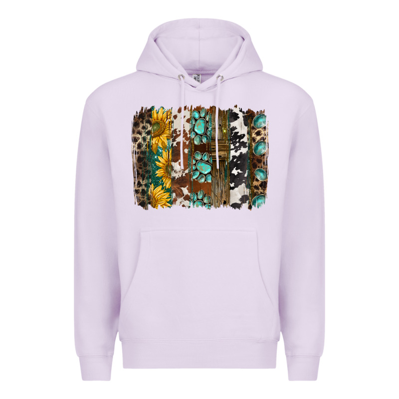 Western Handdrawn Patterns Brushstrokes Premium Hoodie by BarkalooDesign | Teevron
