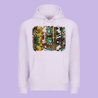 Western Handdrawn Patterns Brushstrokes Premium Hoodie Designed By Barkaloodesign