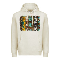 Oatmeal Heather western handdrawn patterns brushstrokes Premium Hoodie - BarkalooDesign