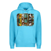 Ocean Blue western handdrawn patterns brushstrokes Premium Hoodie - BarkalooDesign