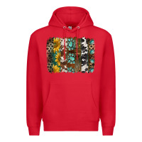 Red western handdrawn patterns brushstrokes Premium Hoodie - BarkalooDesign