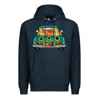 Navy i love fall truck Premium Hoodie - artisFamous